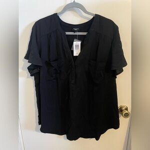 Torrid Harper Georgette Pullover Flutter Sleeve Blouse